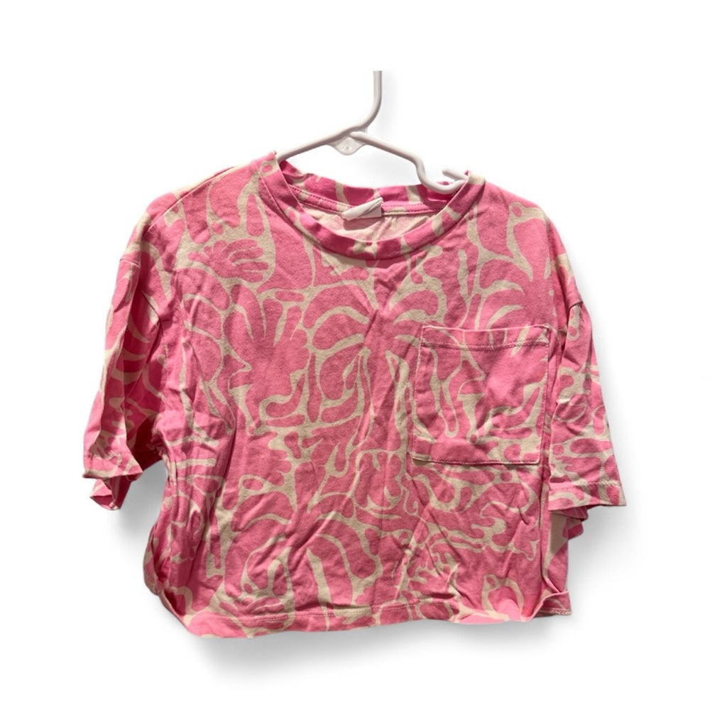 Zara Pink and Cream crop top